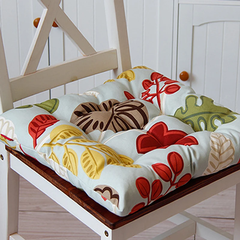 seat cushion Толстый стул коврик одеяло подушка для стульев диван мягкий теплый чистый современный пасторальный узор льняная поверхность хлопок наполнитель с фиксацией галстук - Цвет: seat cushion