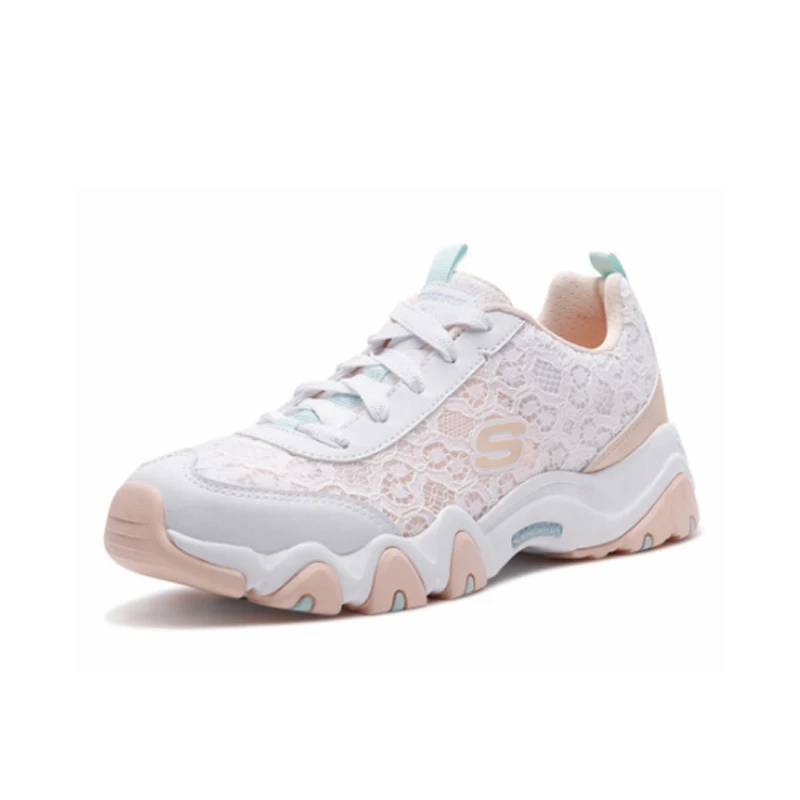 Женская обувь Skechers Летняя Повседневная дышащая на платформе с кружевным узором