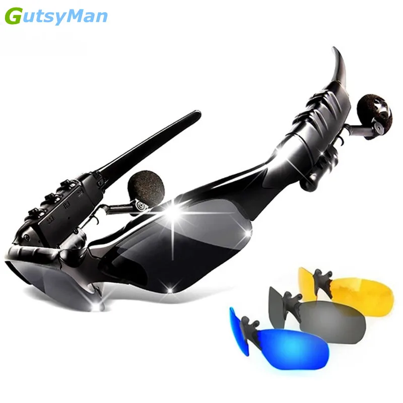 GutsyMan Fashion Sports Stereo Wireless Bluetooth 4.0 Headset Telephone Polarized Driving Sunglasses/mp3 Riding Eyes Glasses