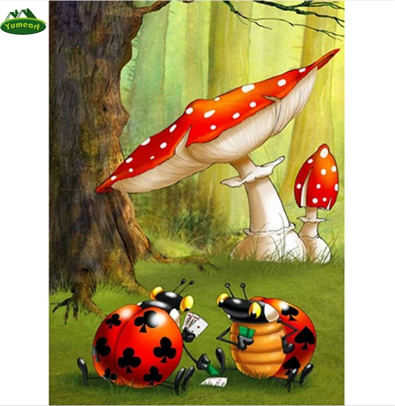 YUMEART алмазная вышивка мозаика для детей живопись мультяшный гриб крестиком
