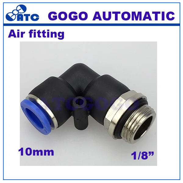 GOGO 10 Pcs L Тип мм 1/8 &quotрезьба BSPP локоть PU шланговый соединитель 90 градусов PL10 G01