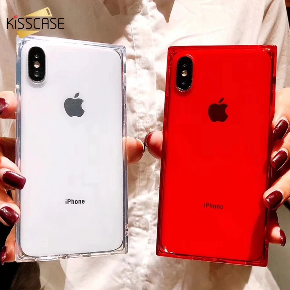 KISSCASE Soft TPU Case for iphone XR XS MAX X 10 7 8 Plus 6 6s 5s Luxury Drop-Proof Clear Silicone Candy Anti Knock Phone Cover |