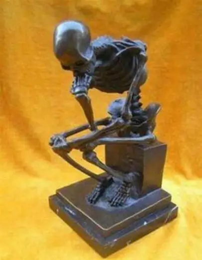 WBY817 чудесная Бронзовая статуя черепа истончика|sculpture marble|sculpture customsculpture animal |