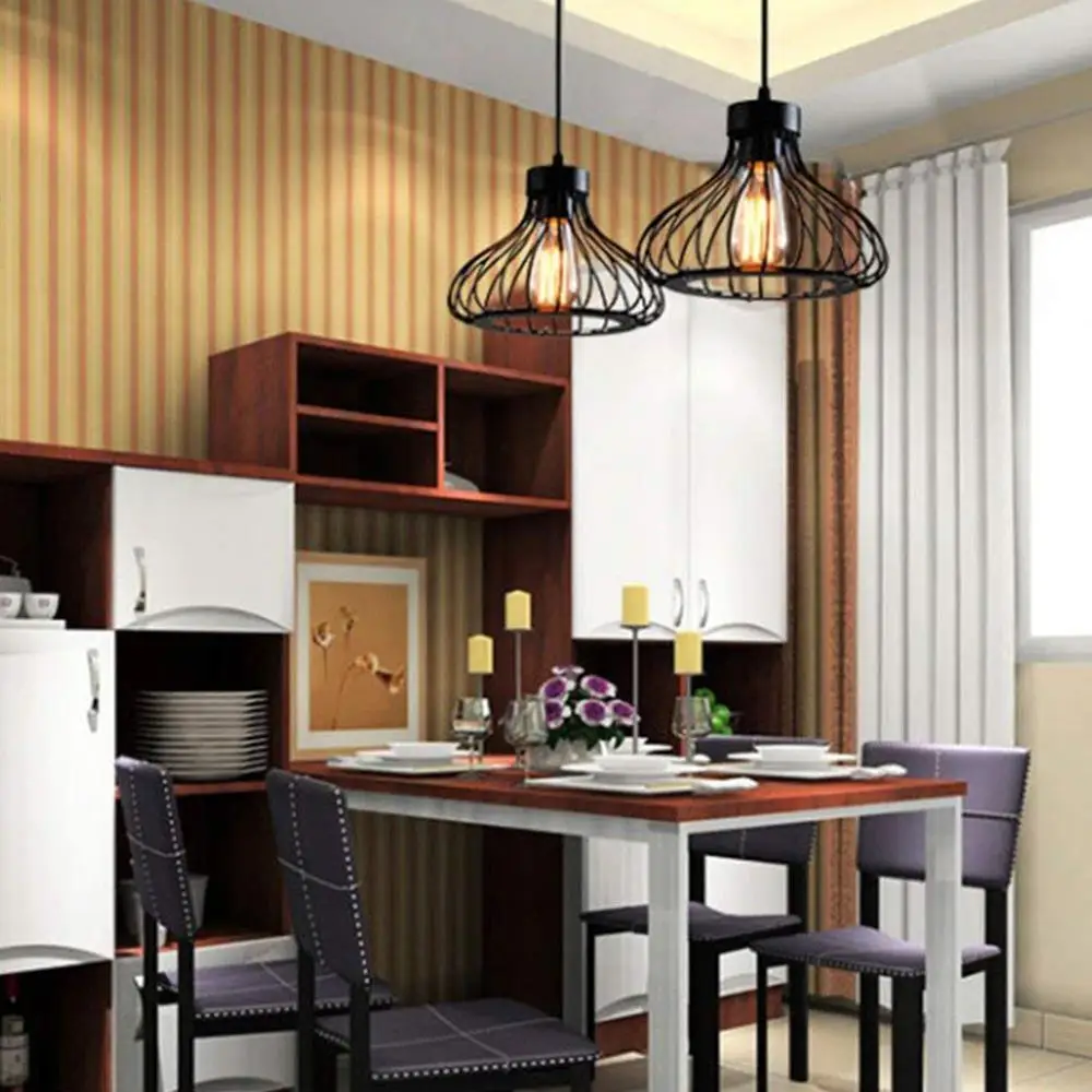 Home-Neat 2 упаковки промышленный Ретро подвесной светильник металлическая клетка