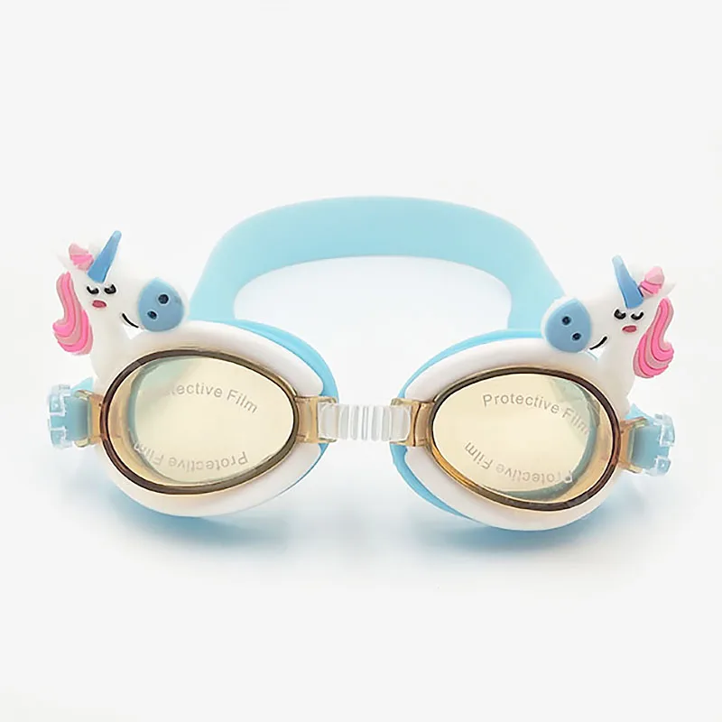 Unicorn Единорог очки мультфильм животных плавательные очки Детский подарок декор водные виды спорта силиконовые очки водонепроницаемые анти туман УФ мягкие - Цвет: Unicorn