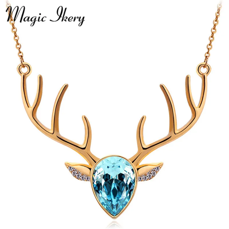 Magic Ikery рождественские подарки модные ювелирные изделия Золотой Цвет Кристалл