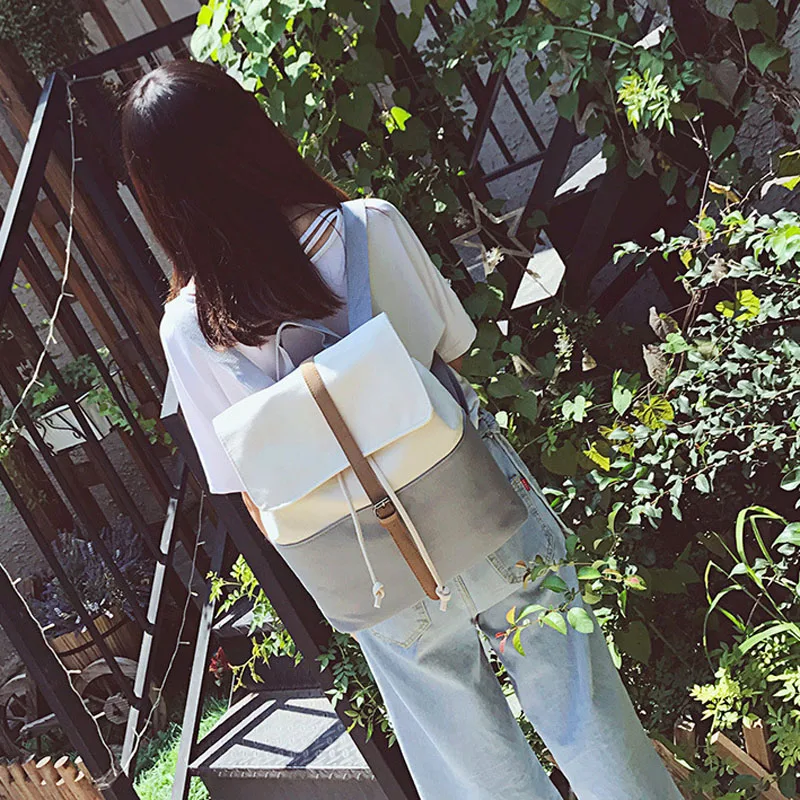 Винтажная Холщовая Сумка через плечо женский рюкзак Mochila Escolar школьные сумки для