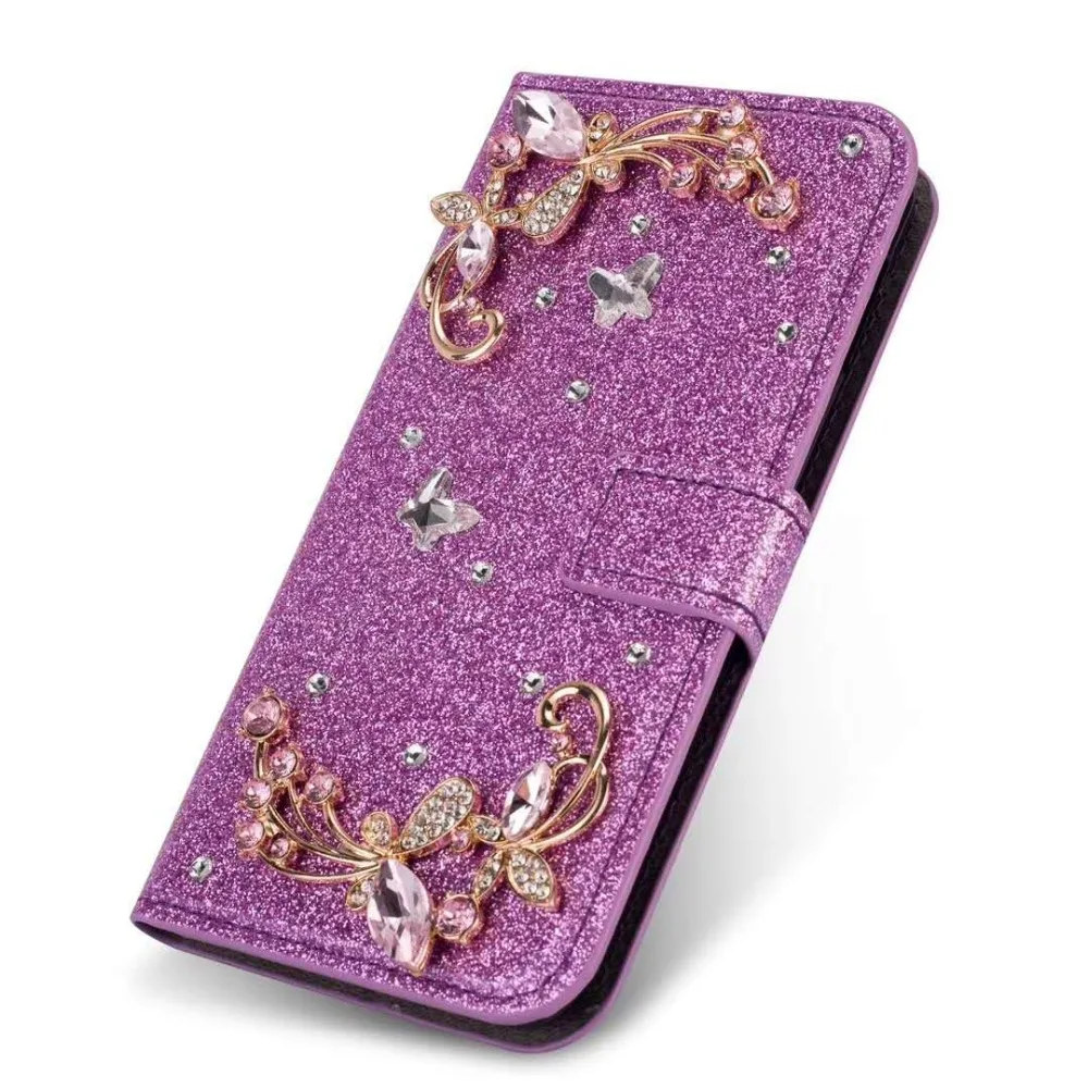 Чехол Marchcover для iPhone XS MAX XR X 8 7 6S 6 Plus с красными губами украшенный бабочкой кожаный