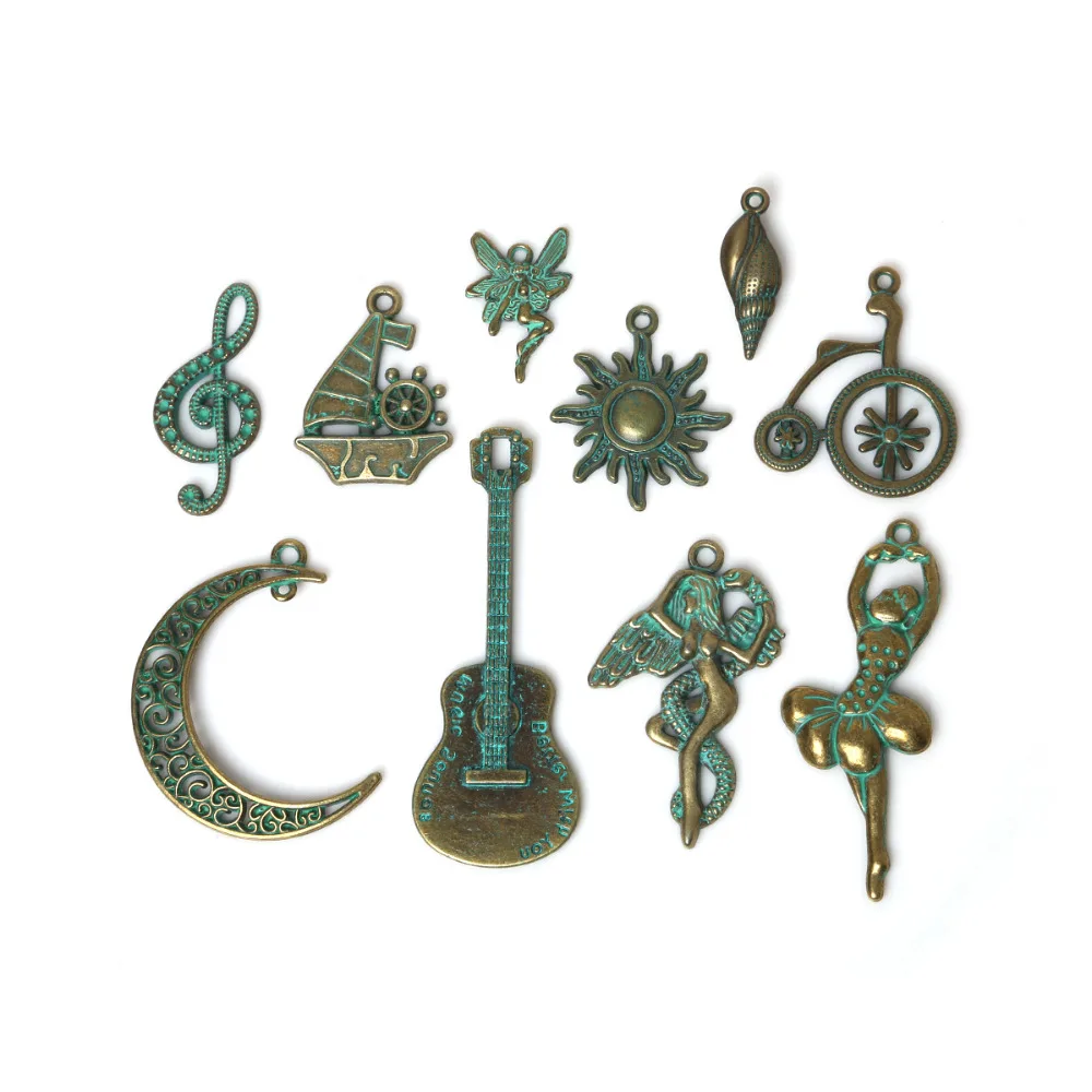10 шт. подвески в виде звезд из сплава цинка зеленого цвета аксессуары для