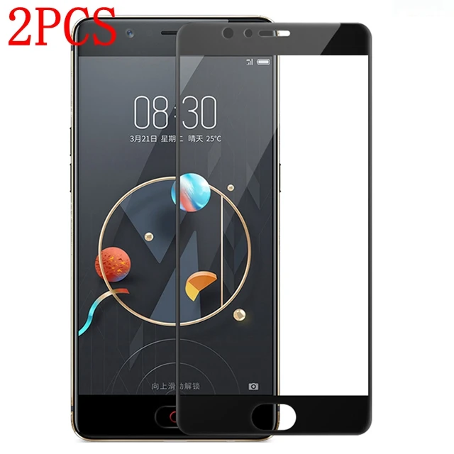 Закаленное стекло с полным покрытием для ZTE Nubia M2 2 шт. защитная пленка экрана