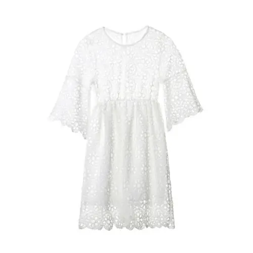 Семейный комплект одежда для мамы и дочки кружевное платье с цветочным рисунком