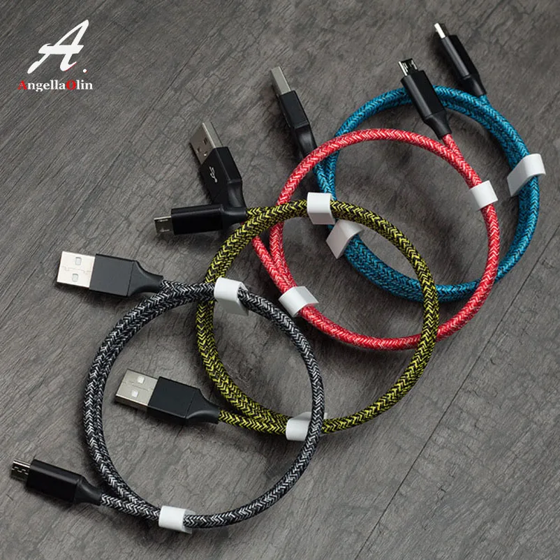 Нейлоновый кабель Micro USB Type C для быстрой зарядки зарядный Samsung Huawei Android телефонный
