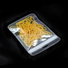 300 шт.лот прозрачные пластиковые пакеты с замком на молнии с Европейским отверстием для подвешивания, закрывающиеся самозакрывающиеся пакеты для ключей, резиновые ленты, домашние мелочи