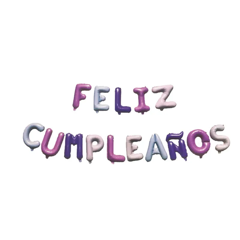Spain white purple FELIZ cumpleaños письмо воздушный шар из фольги Испания Happy birthday Алфавит шар День рождения украшения детей Baby Shower шарики - Цвет: Spain white purple