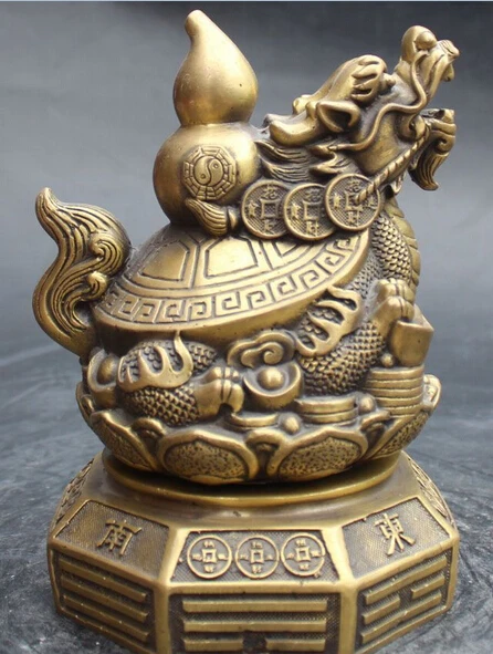Xiuli 003799 7 китайский бронзовый богатства деньги Yuanbao бутылочной тыквы дракон