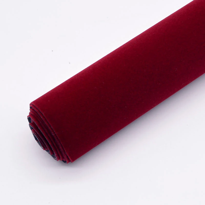 wine red Ширина 150 см/50/100 см фланель самоклеющийся клей ткань для изготовления ювелирных изделий ящик Стикеры декоративный домашний текстиль ремесло FA203 - Цвет: wine red