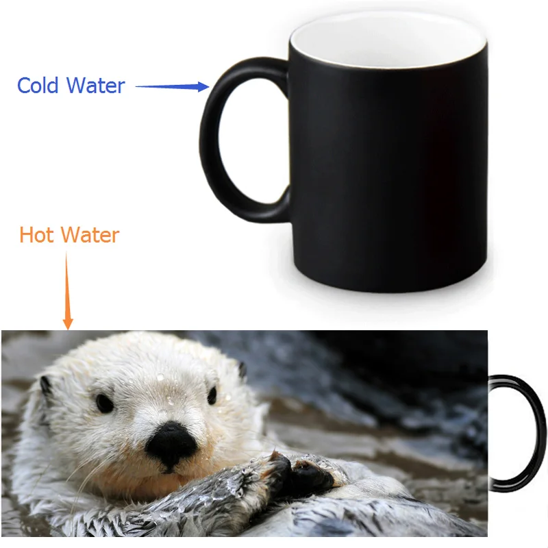 Кофейные кружки на заказ Термочувствительная чашка с морской выдрой для чая и