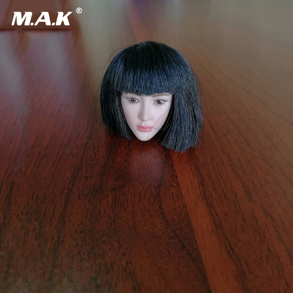 

1:6 Tomoe black Hair Woman Head Sculpt Model Toy Fit 12 Inches Body