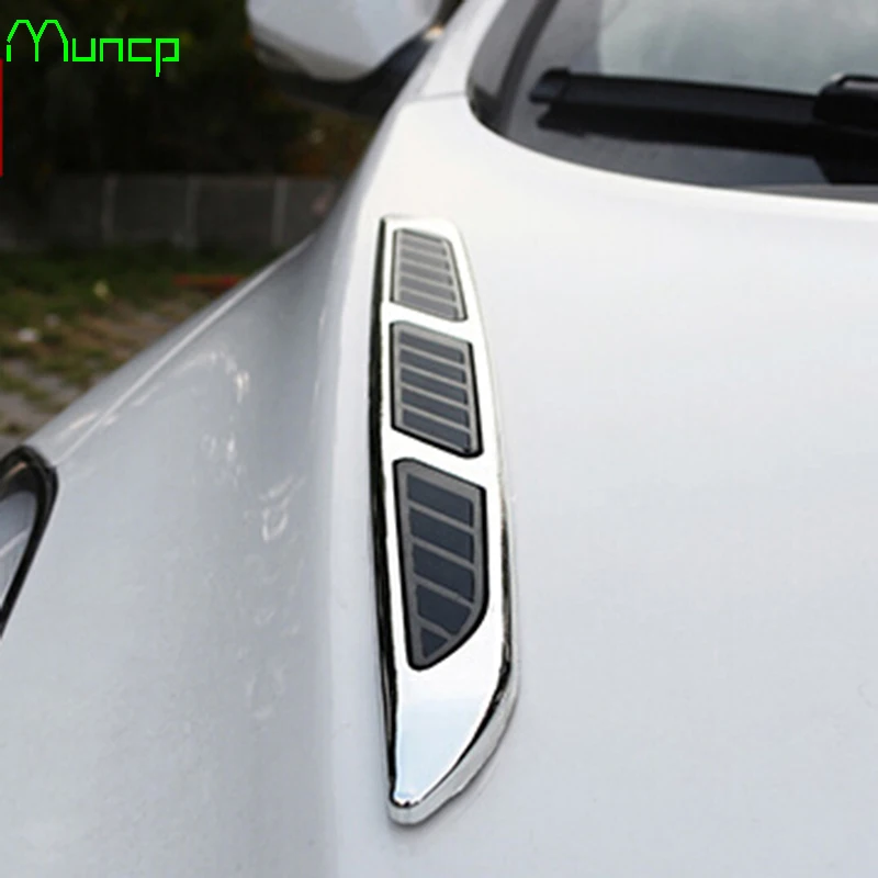 

Muncp Car body stickers Hood Side Flow Vent Fender Air Net Door Decals Sticker Simulation car shark gills outlet for Audi A4 B6