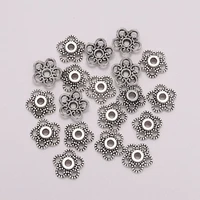 50pcslot metal flower hollow 8mm antique bead end caps for jewelry making findings needlework diy bracelet earrings accessories