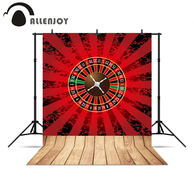 Фон для фотосъемки Allenjoy красная рулетка новогодний деревянный пол казино фон
