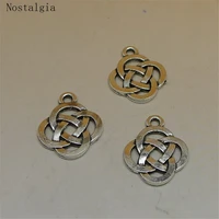 nostalgia 10pcs chinese knot good luck zinc alloy charms for jewelry making 1915mm