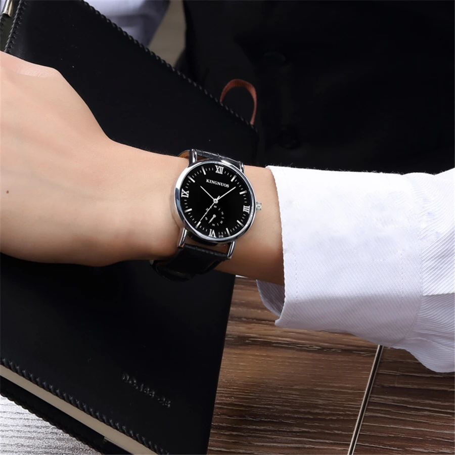 KINGNUOS кварцевые наручные часы для мужчин модные Имитационные маленькие