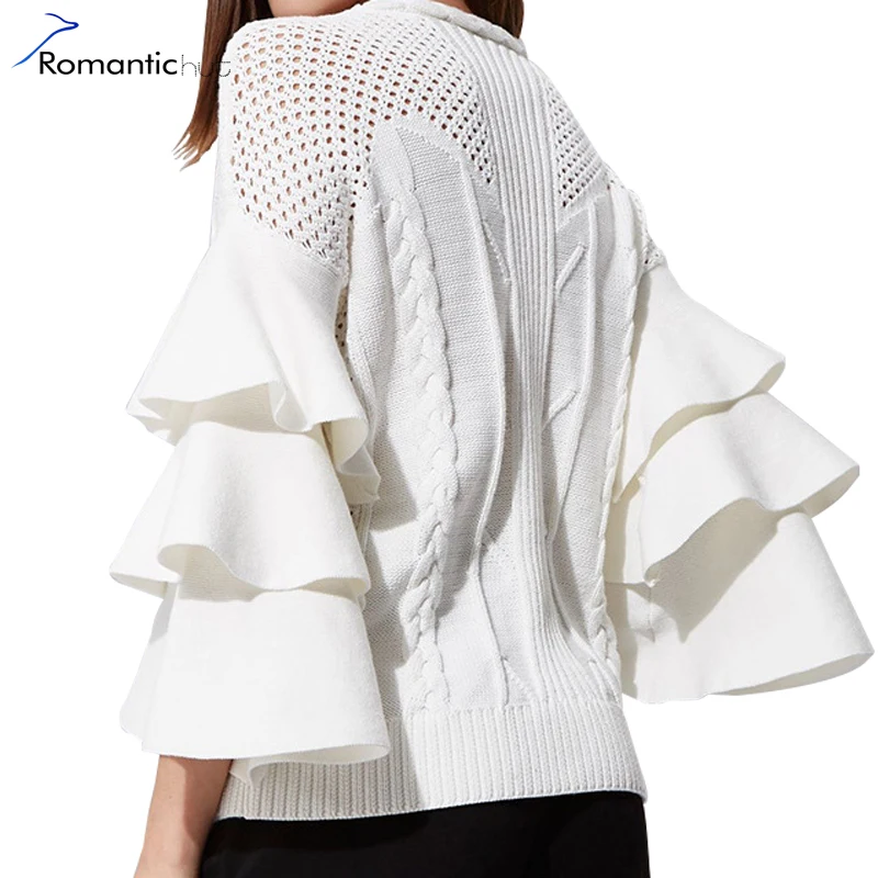 Romantichut бренд свитер для повседневной носки Для женщин Свитеры пикантные V