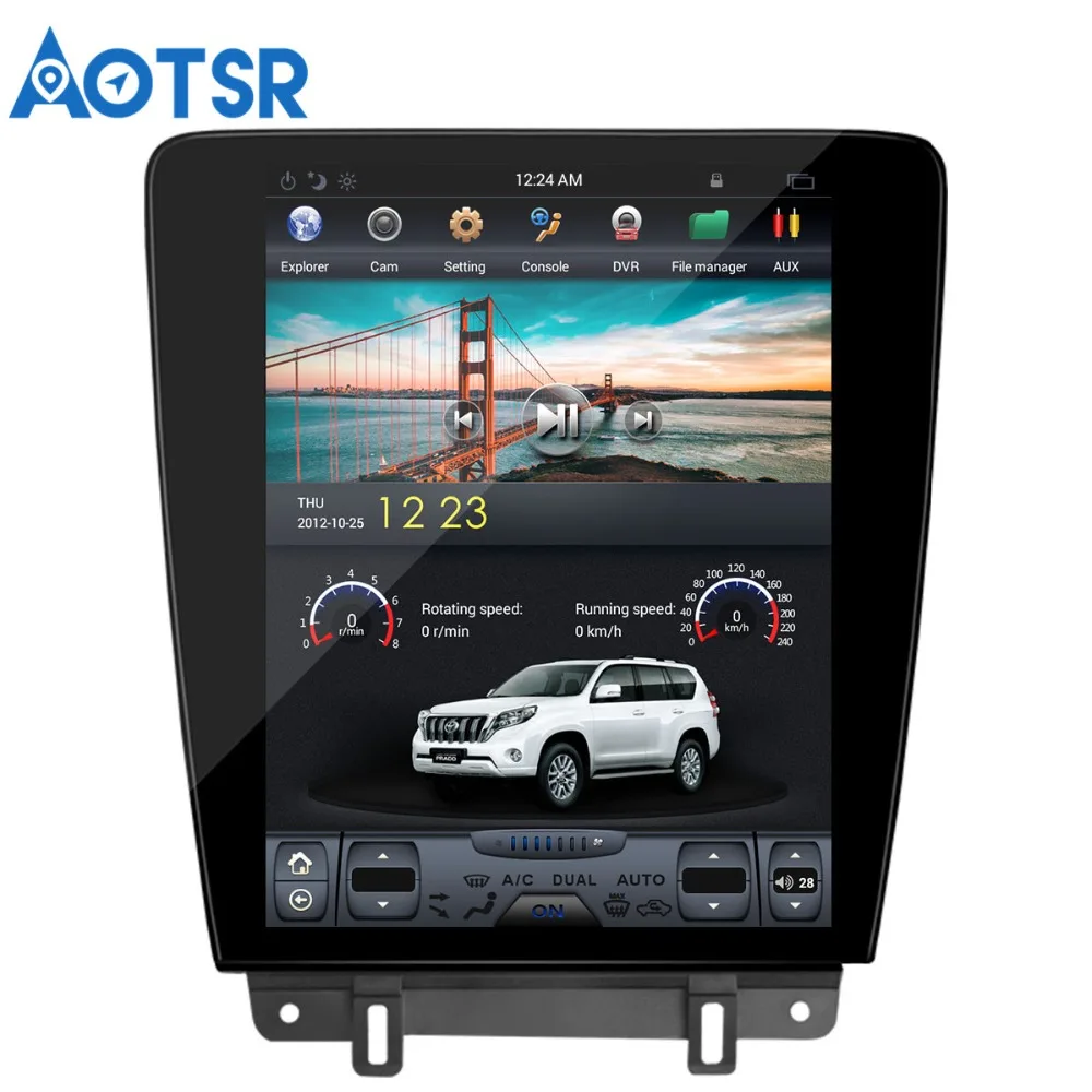 Автомобильный DVD плеер в стиле Tesla на Android 7 1 без GPS навигатора для Ford Mustang 2010 2014