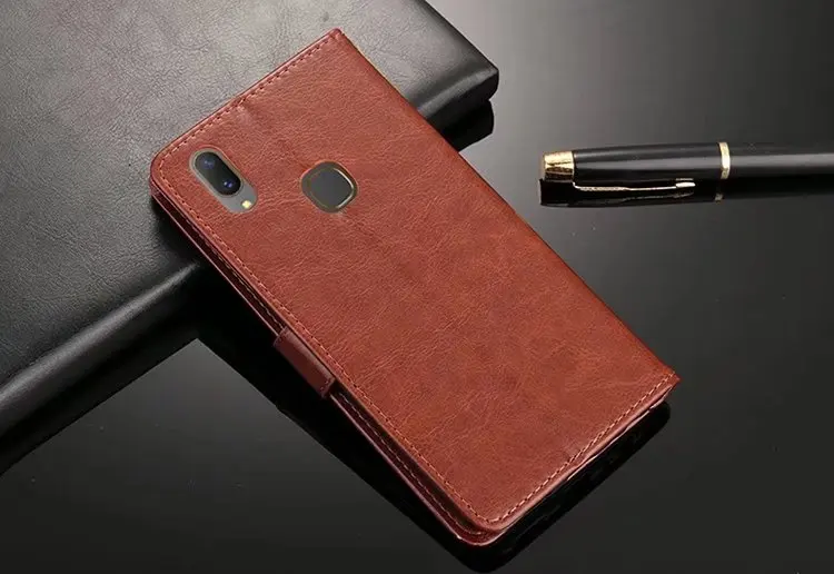 Кожаный чехол книжка с подставкой для Vivo V9 / Y85 Z5X Y17 V15 S1 Pro Y71 кошелек Vivi
