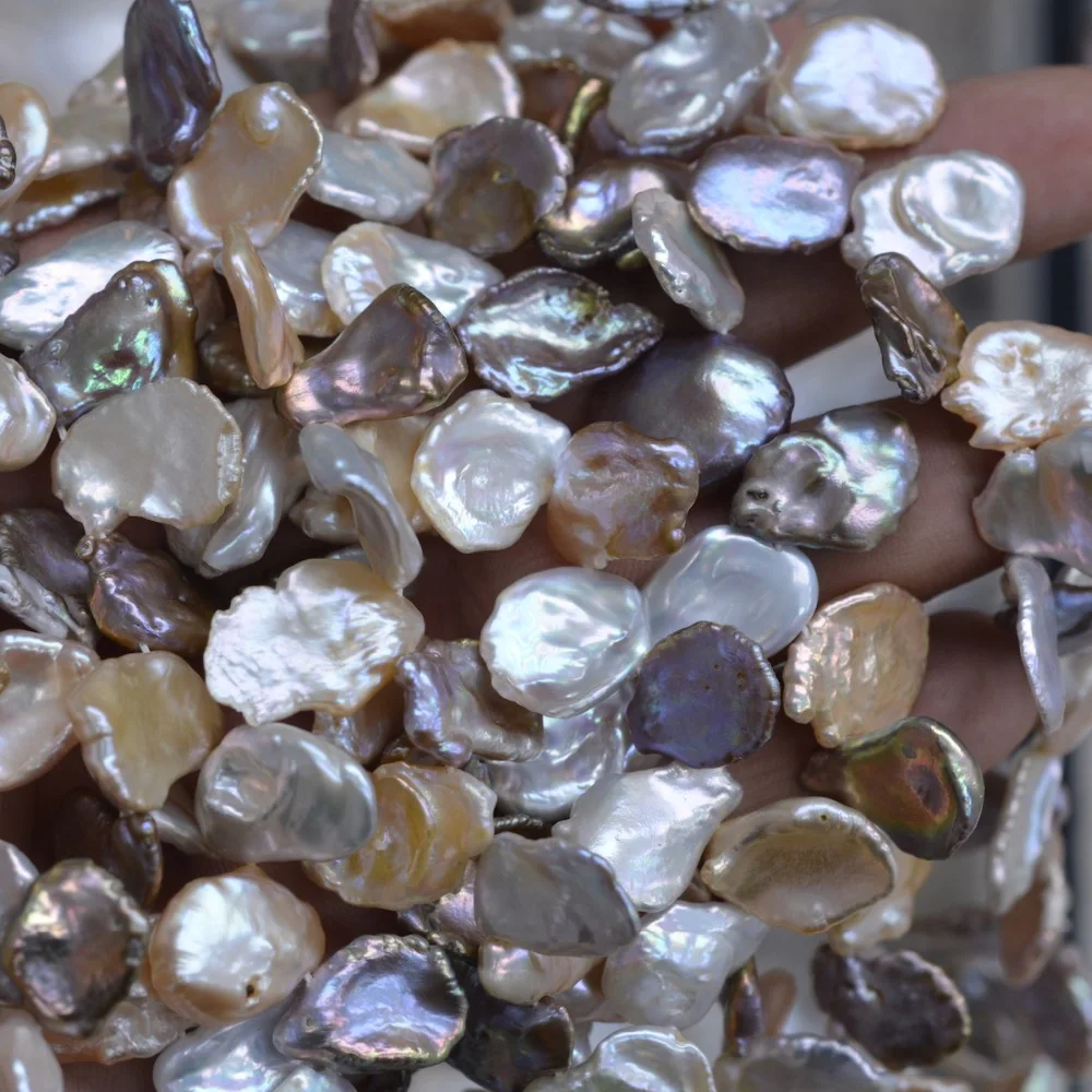 

Free Shipping 9-10mm White Pink Purple Keshi Freshwater Pearls Beads Full Strand Loose Bead For Jewelry Making