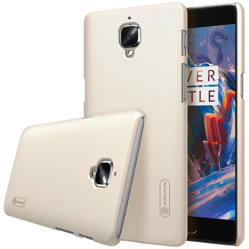 Для Oneplus 3 чехол для One plus 3T A3000 чехол NILLKIN Super Frosted Shield caso чехол s чехлы для Oneplus3 для Oneplus 3T+ подарок - Цвет: Gold