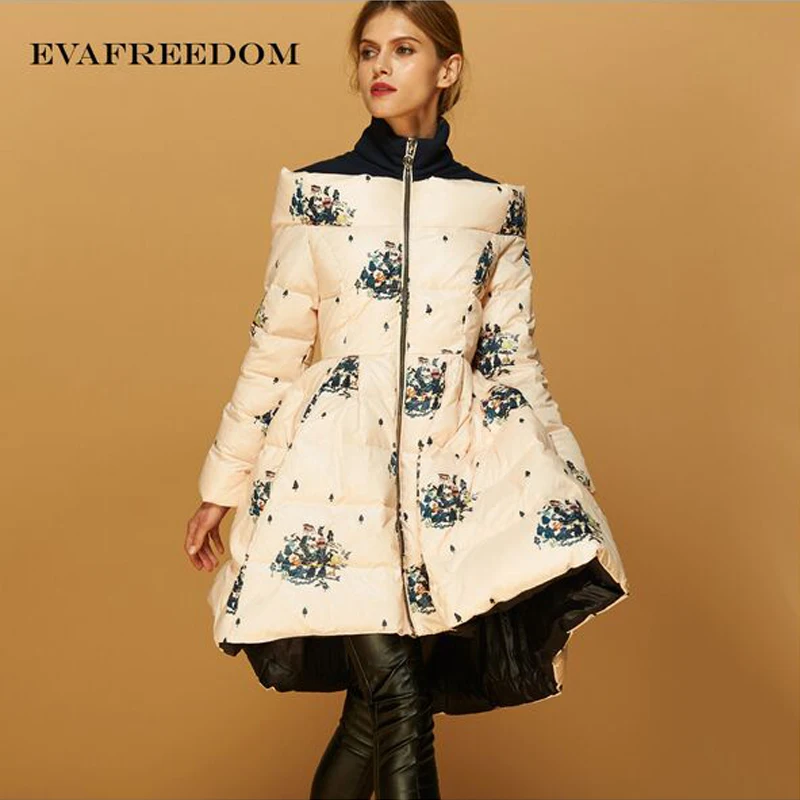 Высококачественное зимнее пальто для женщин 2018 Новая модная белая парка на