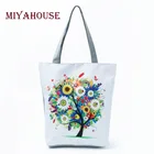 Miyahouse красочные дизайнерские сумки через плечо с деревом, женская летняя пляжная сумка для женщин, холщовые сумки-тоуты, Повседневная сумка для покупок для девочек