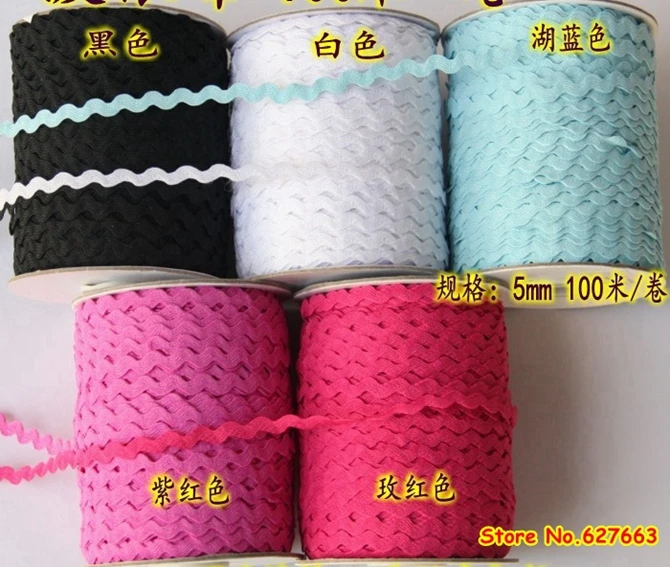 5 6 мм Высокое качество Zig Zag Ric Rac лента для DIY ремесло украшения дома 100 м/лот