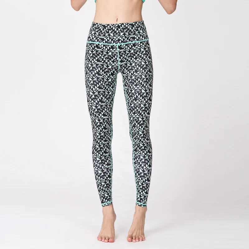 Women Print Yoga Pant Outdoor Tights Fitness Gym Running Pants High Waist Female Leggings Geometric Digital Printing | Спорт и