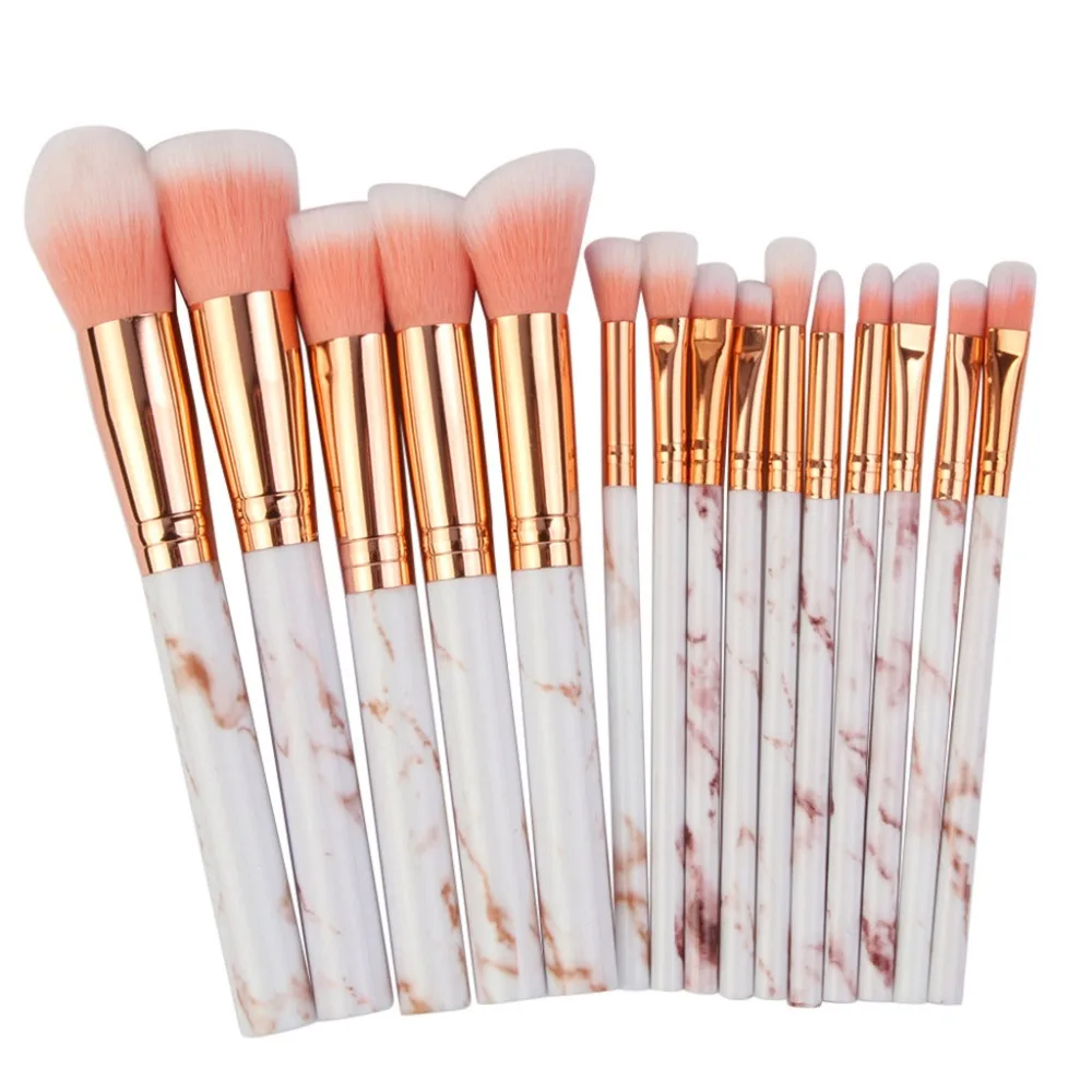 

15Pcs Multifunctional Makeup Brush Concealer Eyeshadow Brush Set Marble Texture Make Up Brushes Facial Eyes Cosmetic Tool #T