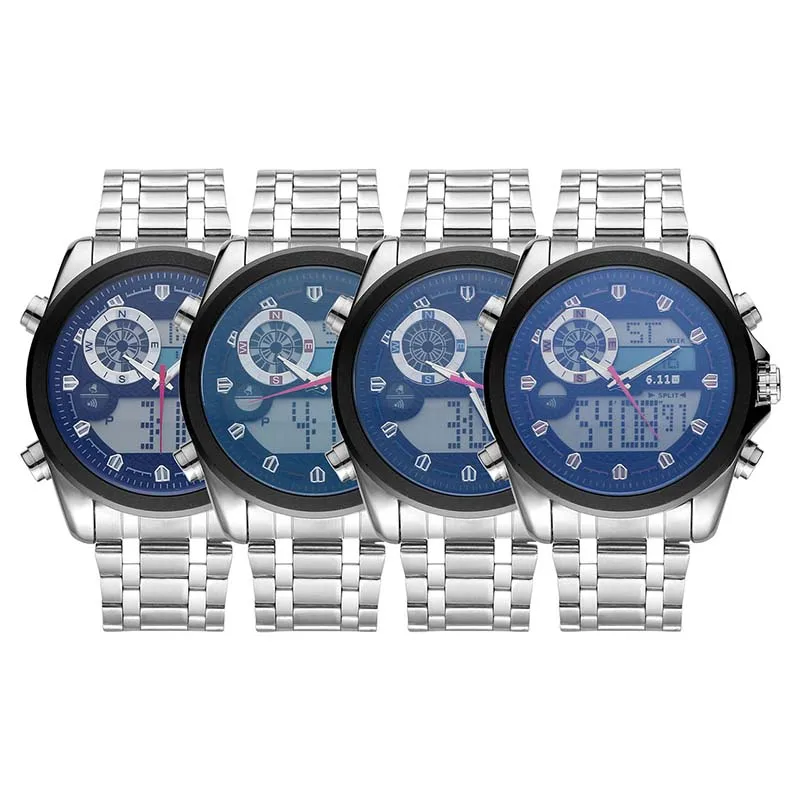 Новые спортивные часы мужские из нержавеющей стали светящиеся светодиодный