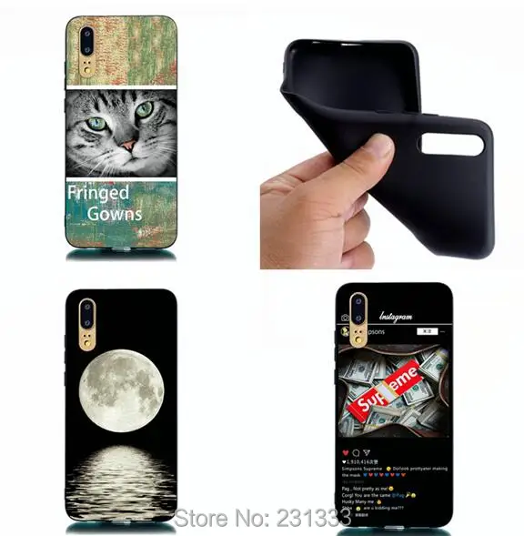 C-ku матовый из ТПУ мягкий чехол для Huawei P8 Lite 2017 P20 P30 PRO Y7 Y6 2019 Y5 2018 P умный кожи кошки