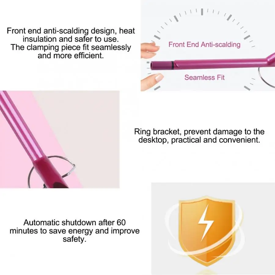 Professional Accessories Hairdresser 9MM Ultrafine Curling Iron Temperature LCD Display Hair Curler Anti-scalding Styling Tool
