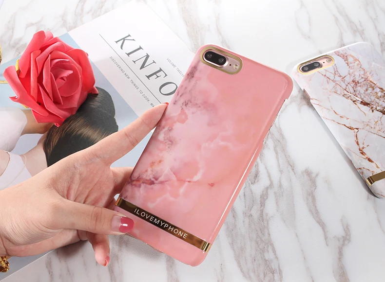 Чехол для телефона с принтом из розового золота и мрамора для iphone XS Max XR, Твердый чехол из поликарбоната для iphone X, 6, 6 s, 7, 8 Plus, чехол