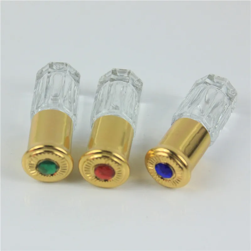 3 мл 6 мл 12 мл восьмиугольный Толстый Стеклянный рулон на эфирное масло пустой флакон духов с золотой крышкой
