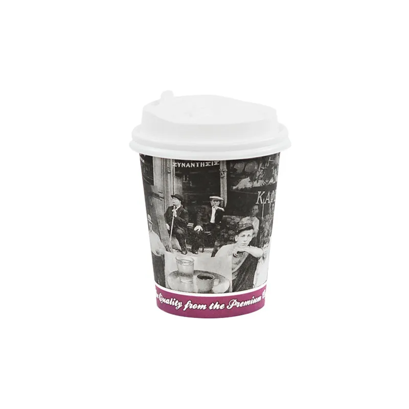 cup and lid 50 шт креативные одноразовые чашки вечерние день рождения, празднование милости бумажный стаканчик для напитков кофе чай на вынос упаковки кружки с крышками - Цвет: cup and lid