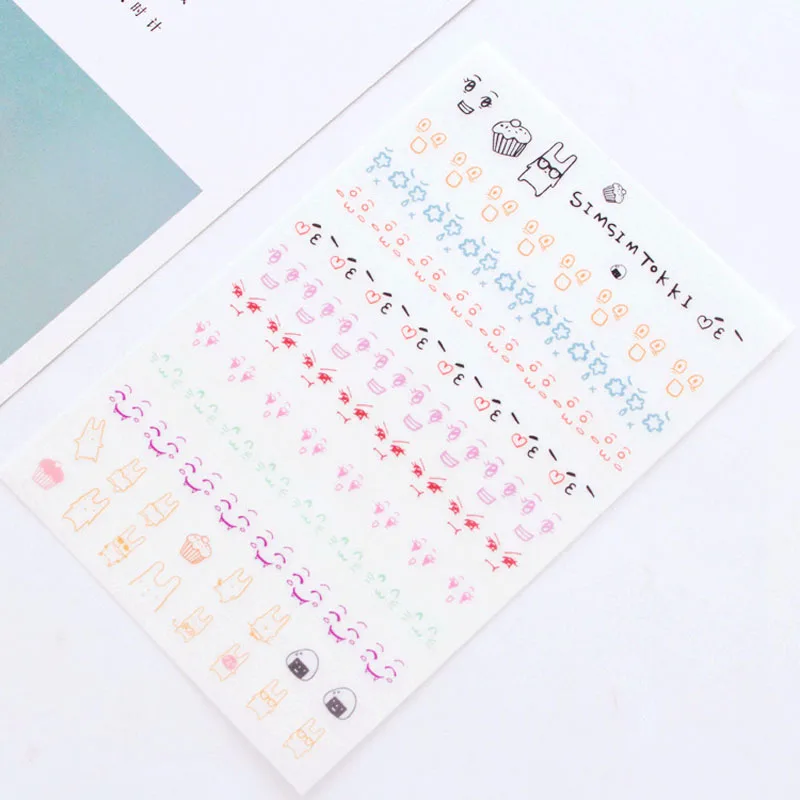 Joylong Kawaii стикер s скрапбукинга милый мультфильм кошка Набор стикеров эмоджи DIY