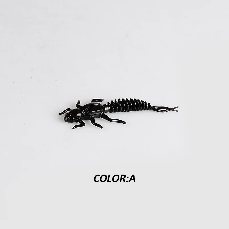 2019New Reach Soft Lures Soft Plastic Lures Larva 6cm/5cm Floating Freshwater Swimbaits Silicone Soft Bait Worm For Fishing - Цвет: A