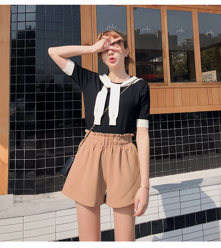 

Wide Leg Shorts Female Summer New Arrival High Waist Korean Style Casual Loose Chiffon Shorts Women Plus Size Hot Shorts Femme