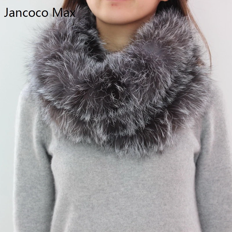 Jancoco Max весенний шарф из натурального Лисьего меха, мягкий теплый женский шарф, модный шарф S1514
