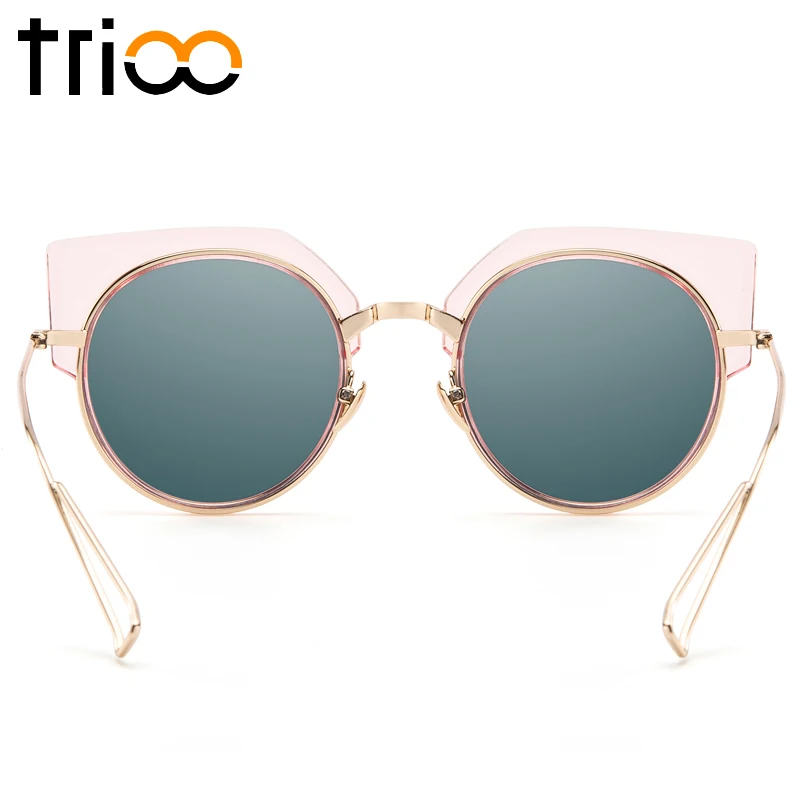 Женские солнцезащитные очки в прозрачной розовой оправе TRIOO прозрачные круглые