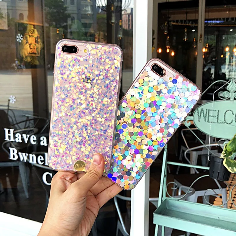Для iPhone 7 8 Plus 6s Блестящий розовый блестящий чехол для телефона X XS 6 Глянцевый
