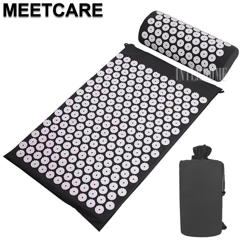 Black Pillow Mat Подушка для иглоукалывания, подушка для боли в спине, Янтра шакти, коврик для акупрессуры, массажный, снимает усталость, устраняет депрессию, улучшает сон - Цвет: Black Pillow Mat